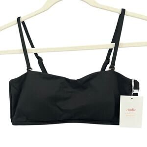 Andie Rio Bikini Swim Top Womens S Black Bralette Convertible Stretch Resort NEW